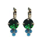 Mariana Earrings Classy Emerald and Caribbean Blue Opal Austrian Crystals Selene Odyssey 2018 Coll. - Image 2