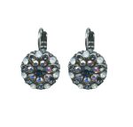 Mariana Earrings Lovely Floral in Montana Blue, White Opal & AB Austrian Crystals Mood Indigo Odyssey 2018 Coll. - Image 3