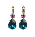 Mariana Earrings Sophisticated Blue Zircon & Rose Austrian Crystals Selene Odyssey 2018 Coll.