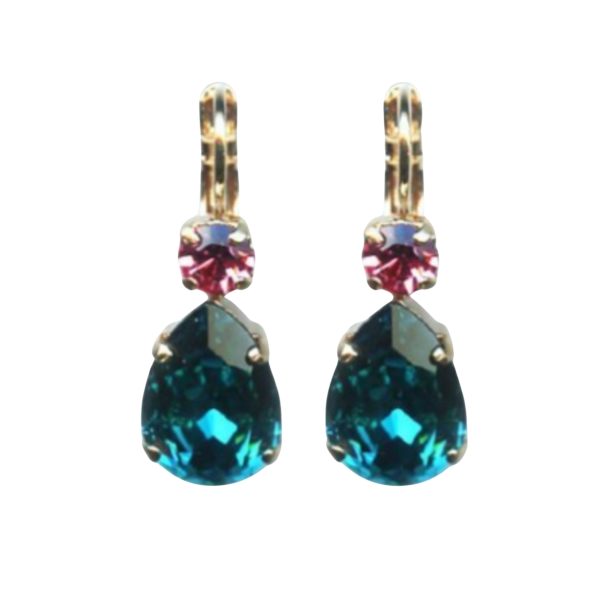 Mariana Earrings Sophisticated Blue Zircon & Rose Austrian Crystals Selene Odyssey 2018 Coll.