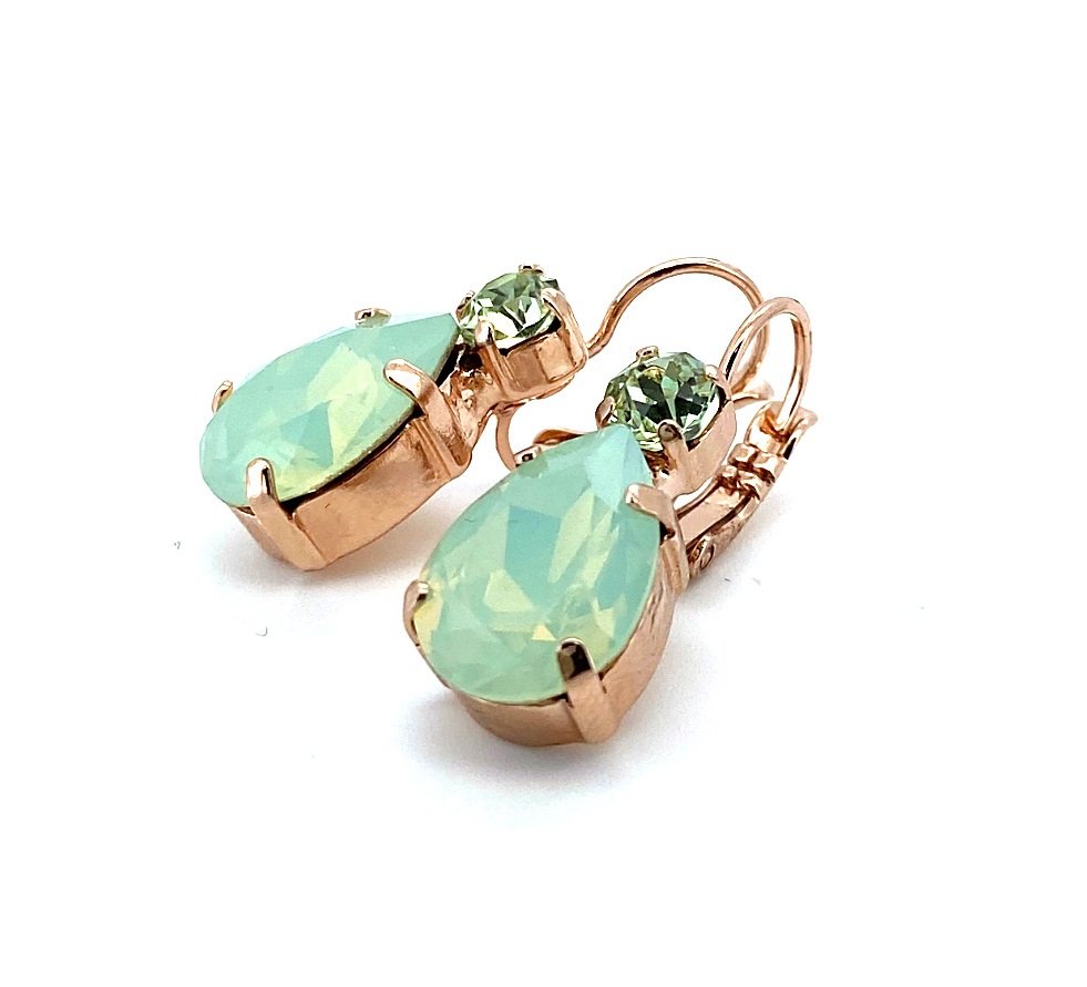 E-1032-3-1087-RG6 (2) Mariana Earrings Elegant Chrysolite Opal & Peridot Austrian Crystals Athena Odyssey 2018 Coll. - Image 1
