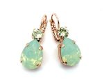 Mariana Earrings Elegant Chrysolite Opal & Peridot Austrian Crystals Athena Odyssey 2018 Coll. - Image 2
