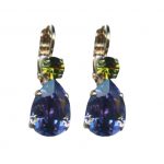 Mariana Earrings Sophisticated Tanzanite & Olivine Austrian Crystals Penelope Odyssey 2018 Coll.