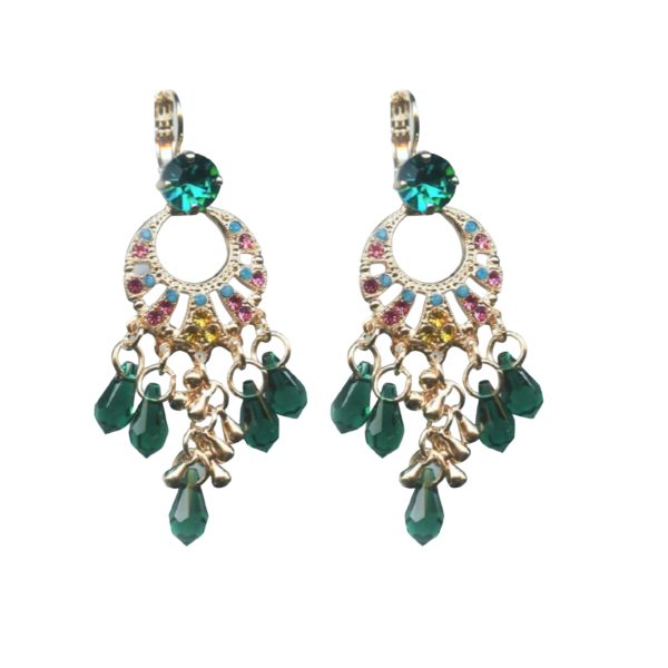 Mariana Earrings Boho Chic Emerald, Caribbean Blue, Rose & Topaz Austrian Crystals Selene Odyssey 2018 Coll.