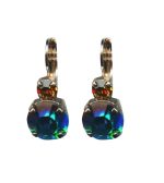 Mariana Earrings Bermuda Blue and Topaz Austrian Crystals Selene Odyssey 2018 Coll.