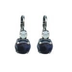 Mariana Earrings Dainty Lapis Lazuli Mineral & White Opal Austrian Crystals Mood Indigo Odyssey 2018 Coll. - Image 2