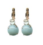 Mariana Earrings Dainty Turquoise Mineral & White Opal Austrian Crystals Athena Odyssey 2018 Coll. - Image 3