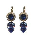 Mariana Earrings Exquisite Tanzanite & Champagne Austrian Crystals Penelope Odyssey 2018 Coll. - Image 3