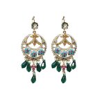 Mariana Earrings Boho Chic in Greens, Blues & Rose Austrian Crystals Selene Odyssey 2018 Coll. - Image 3