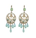 Mariana Earrings Boho Gypsy Turq Mineral & Greens Austrian Crystals Athena Odyssey 2018 Coll. - Image 2
