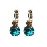 Mariana Earrings Dainty Blue Zircon and Topaz Austrian Crystals Selene Odyssey 2018 Coll. - Image 3