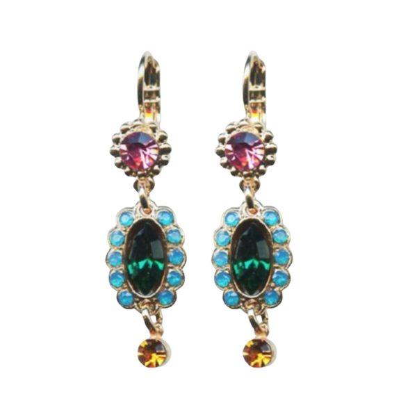 Mariana Earrings Classy Emerald, Rose, Caribbean Blue & Topaz Austrian Crystals Selene Odyssey 2018 Coll.