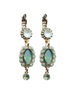 Mariana Earrings Glamorous Pacific Opal, White Opal, Chrysolite & Turq Austrian Crystals Athena Odyssey 2018 Coll. - Image 3