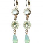 Mariana Earrings Dangling Floral in Pacific Opal, White Opal & Chrysolite Austrian Crystals Athena Odyssey 2018 Coll.