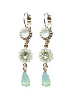 Mariana Earrings Dangling Floral in Pacific Opal, White Opal & Chrysolite Austrian Crystals Athena Odyssey 2018 Coll. - Image 2