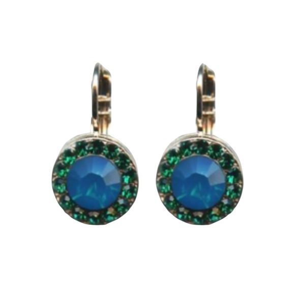 Mariana Earrings Adorable Caribbean Blue Opal & Emerald Austrian Crystals Selene Odyssey 2018 Coll.