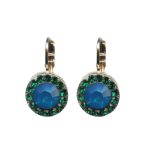 Mariana Earrings Adorable Caribbean Blue Opal & Emerald Austrian Crystals Selene Odyssey 2018 Coll. - Image 3