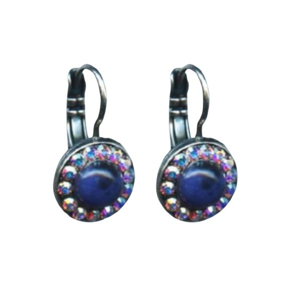 Mariana Earrings Shimmering Lapis Lazuli Mineral & AB Austrian Crystals Mood Indigo Odyssey 2018 Coll.