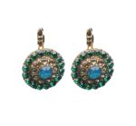 Mariana Earrings Elegant Emerald, Clear & Caribbean Blue Opal Austrian Crystals Selene Odyssey 2018 Coll.