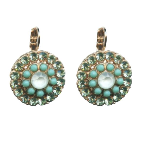 Mariana Earrings Adorable Chrysolite, Turq & White Opal Austrian Crystals Athena Odyssey 2018 Coll.