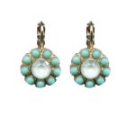 Mariana Earrings Dainty Floral in Turquoise & White Opal Austrian Crystals Athena Odyssey 2018 Coll. - Image 2