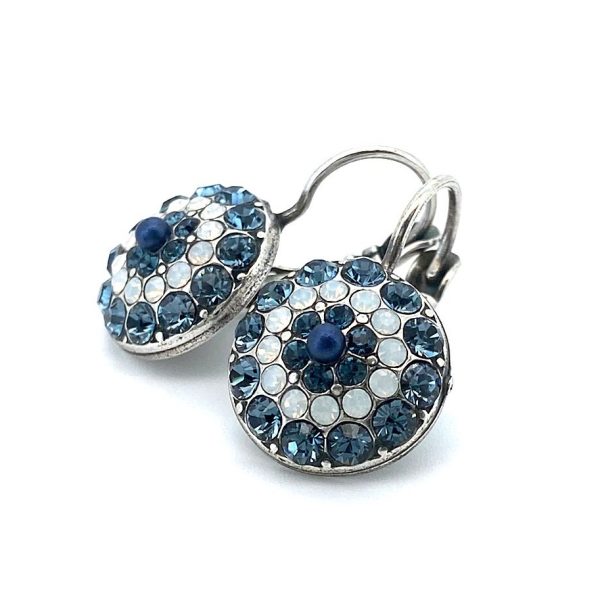 Mariana Earrings Classy Montana Blue & White Opal Austrian Crystals Mood Indigo Odyssey 2018 Coll.