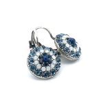 Mariana Earrings Classy Montana Blue & White Opal Austrian Crystals Mood Indigo Odyssey 2018 Coll. - Image 2