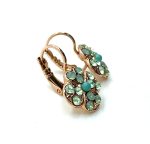 Mariana Earrings Clover Shaped Chrysolite, Pacific Opal & Turq Austrian Crystals Athena Odyssey 2018 Coll. - Image 3