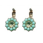 Mariana Earrings Beautiful Floral in Turquoise & Chrysolite Austrian Crystals Athena Odyssey 2018 Coll.