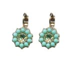Mariana Earrings Beautiful Floral in Turquoise & Chrysolite Austrian Crystals Athena Odyssey 2018 Coll. - Image 3