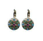 Mariana Earrings Classy Floral Emerald, Blue Opal & Rose Austrian Crystals Selene Odyssey 2018 Coll. - Image 3