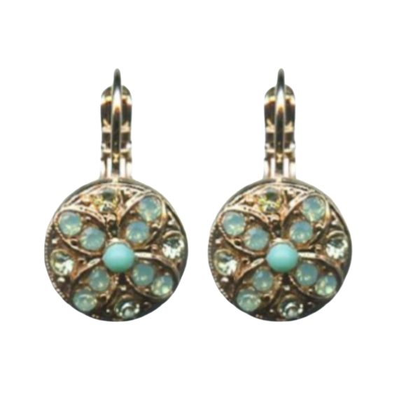Mariana Earrings Timeless Chrysolite, Pacific Opal & Turq Austrian Crystals Athena Odyssey 2018 Coll.