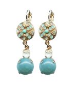 Mariana Earrings Gorgeous Turquoise Mineral, Opal & Greens Austrian Crystals Athena Odyssey 2018 Coll. - Image 2