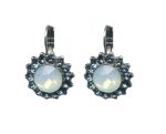 Mariana Earrings Floral in White Opal & Montana Blue Austrian Crystals Mood Indigo Odyssey 2018 Coll.