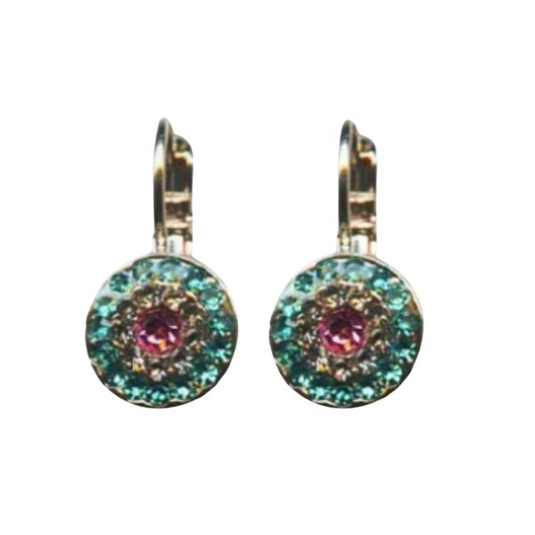 Mariana Earrings Shimmering Blue Zircon, Clear & Rose Austrian Crystals Selene Odyssey 2018 Coll.