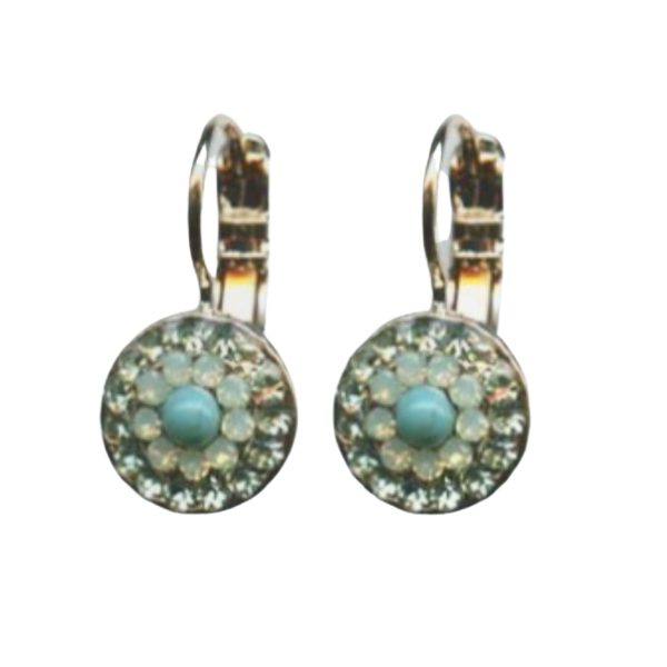 Mariana Earrings Gorgeous Chrysolite, Pacific Opal & Turq Austrian Crystals Athena Odyssey 2018 Coll.