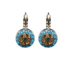 Mariana Earrings Glamorous Caribbean Blue Opal, Orange & Emerald Austrian Crystals Selene Odyssey 2018 Coll. - Image 2