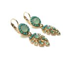 Mariana Earrings Dangling Green Aventurine Mineral, Turquoise & Chrysolite Austrian Crystals Athena Odyssey 2018 Coll. - Image 2