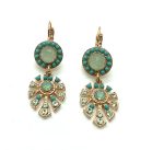Mariana Earrings Dangling Green Aventurine Mineral, Turquoise & Chrysolite Austrian Crystals Athena Odyssey 2018 Coll.