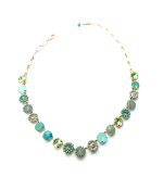 Mariana Necklace Howlite Chinese Turquoise Mineral & Greens Austrian Crystals Athena Odyssey 2018 Coll. - Image 3