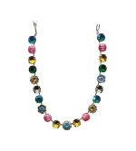 Mariana Necklace Sassy Floral in Blues, Greens, Yellows, Pinks & Clear Austrian Crystals Selene Odyssey 2018 Coll. - Image 3