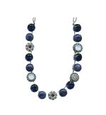Mariana Necklace Elegant Lapis Lazuli Mineral, White Opal, Sapphire & AB Austrian Crystals Odyssey 2018 Coll. - Image 3