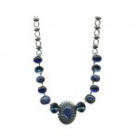 Mariana Necklace Stunning Lapis Lazuli Mineral, Blue Opal & Montana Blue Austrian Crystals Odyssey 2018 Coll.