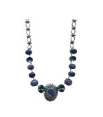 Mariana Necklace Stunning Lapis Lazuli Mineral, Blue Opal & Montana Blue Austrian Crystals Odyssey 2018 Coll.