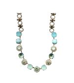 Mariana Necklace Stunning Howlite Chines Turq Mineral, White Opal & Greens Austrian Crystals Odyssey 2018 Coll.