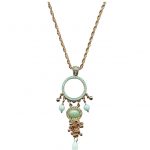 Mariana Necklace Pendant Green Aventurine Mineral, Chrysolite, Turq & Pacific Opal Austrian Crystals Odyssey 2018 Coll.