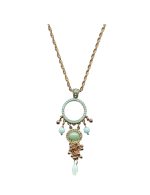 Mariana Necklace Pendant Green Aventurine Mineral, Chrysolite, Turq & Pacific Opal Austrian Crystals Odyssey 2018 Coll. - Image 2