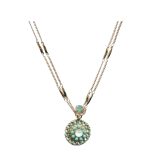 Mariana Necklace Pendant Precious Turquoise, White Opal. Chrysolite & Pacific Opal Austrian Crystals Athena Odyssey 2018 Coll. - Image 3