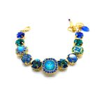 Mariana Bracelet Stunning Octagon Cluster in Blues Austrian Crystals Serenity Joy of Life Coll.