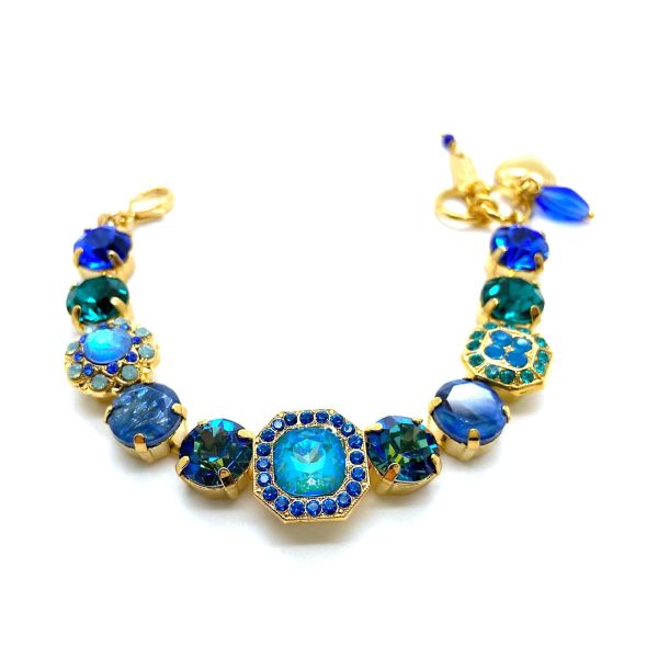 Mariana Bracelet Stunning Octagon Cluster in Blues Austrian Crystals Serenity Joy of Life Coll.